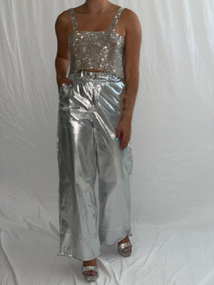 Out of this World Silver Metallic Joggera