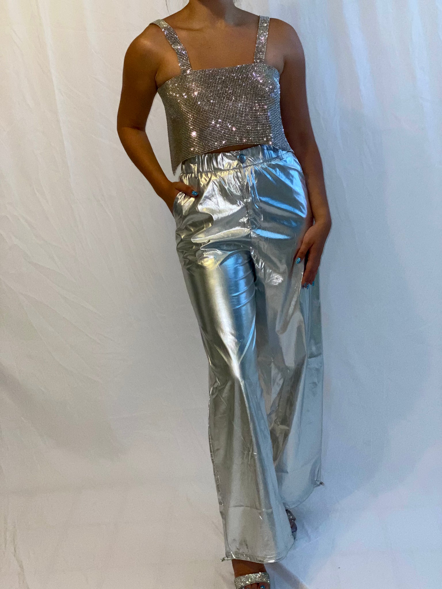 Out of this World Silver Metallic Joggera