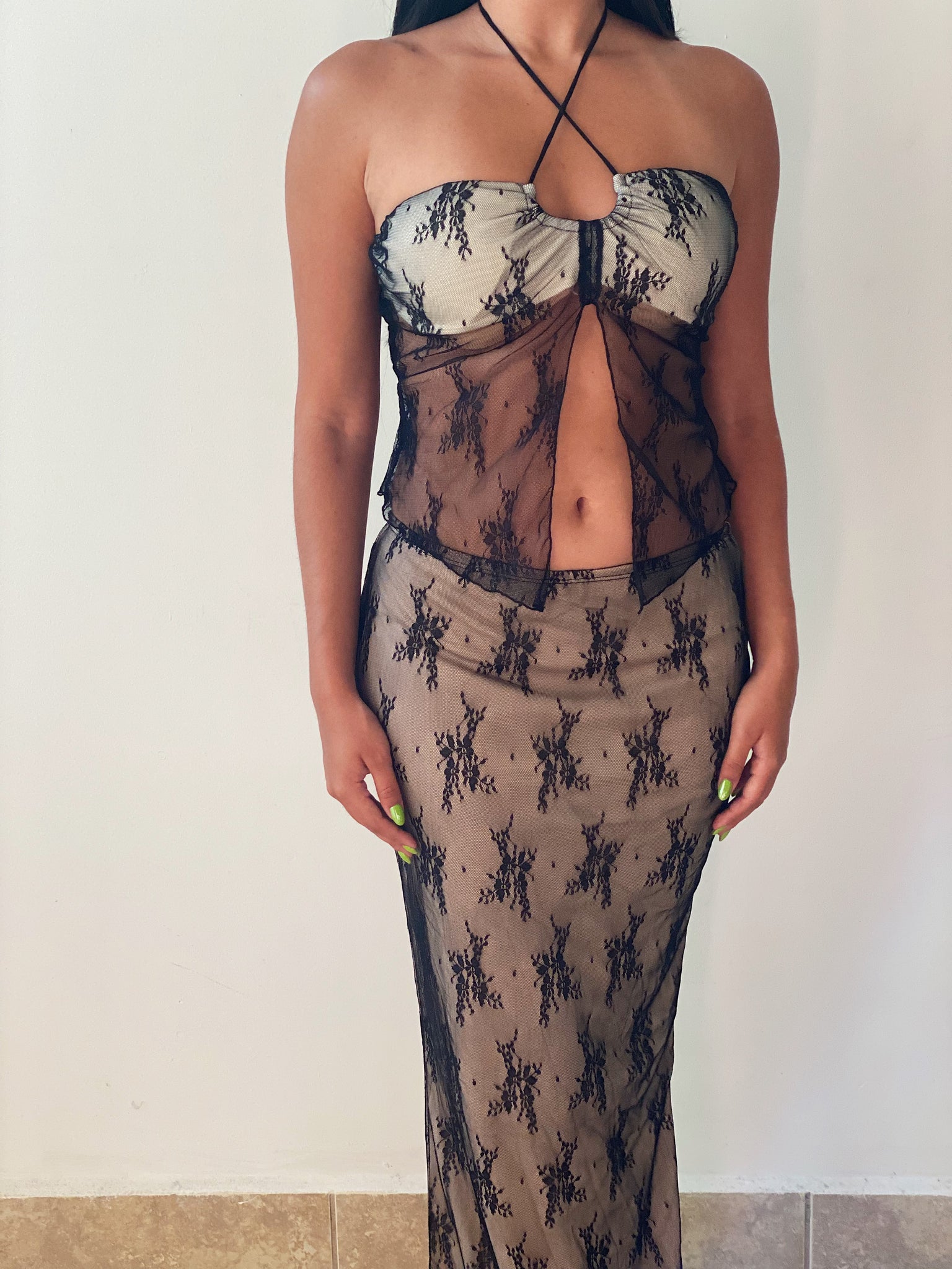 Sorrenti Lace Set in Black