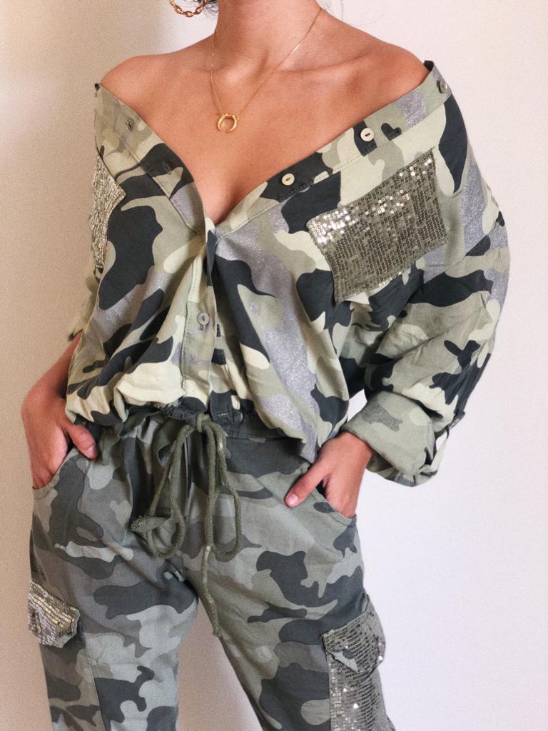 Camo Oversized Top