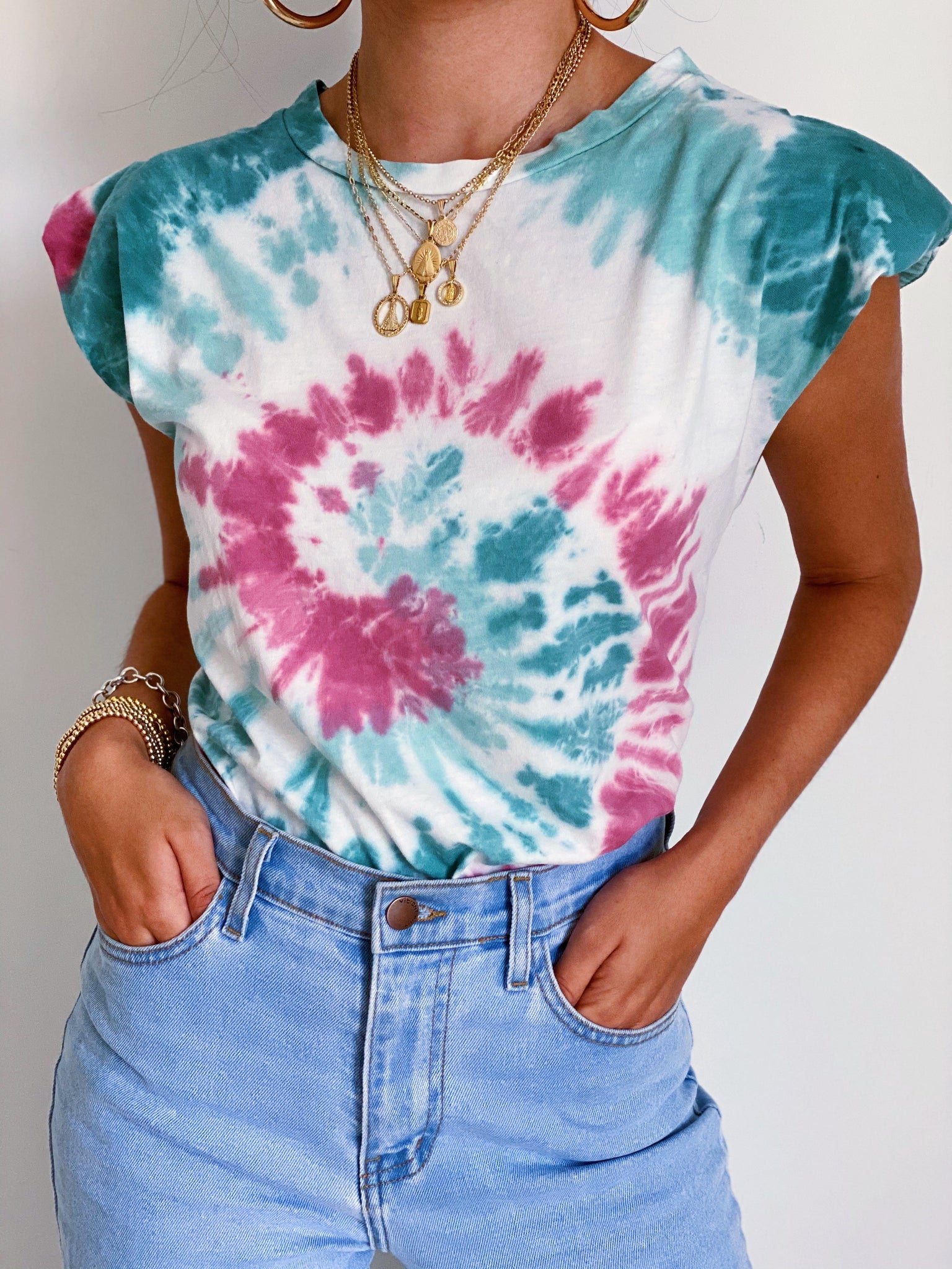 Muscle Tee in Tie Dye