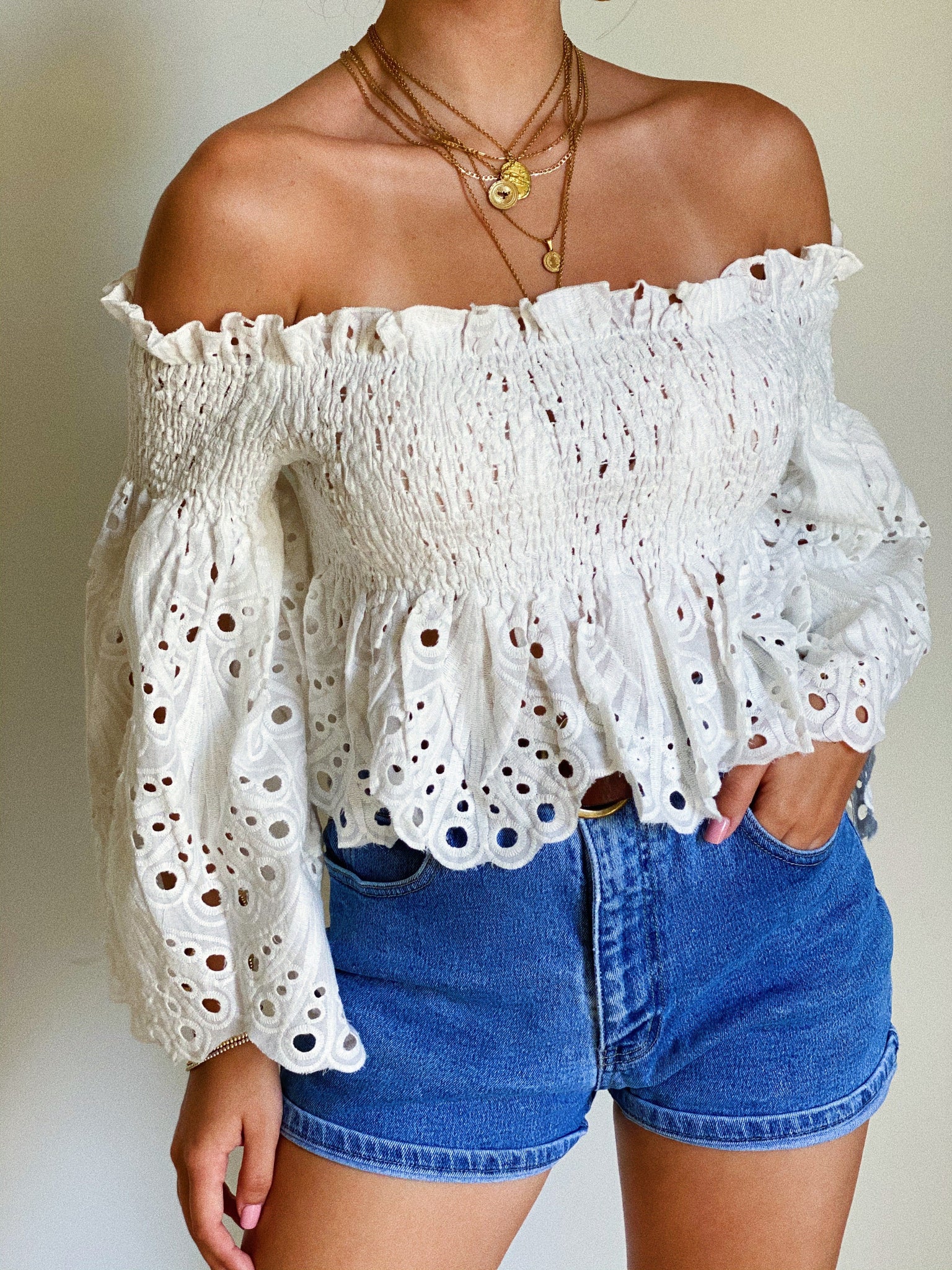 Daydreaming Eyelet Top