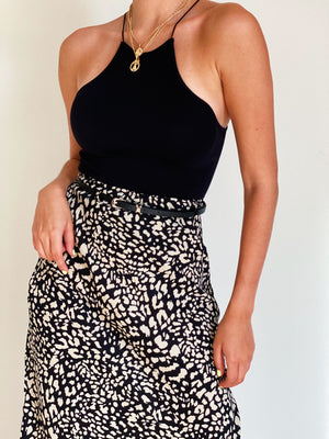 DC Animal Print Midi Skirt With Belt