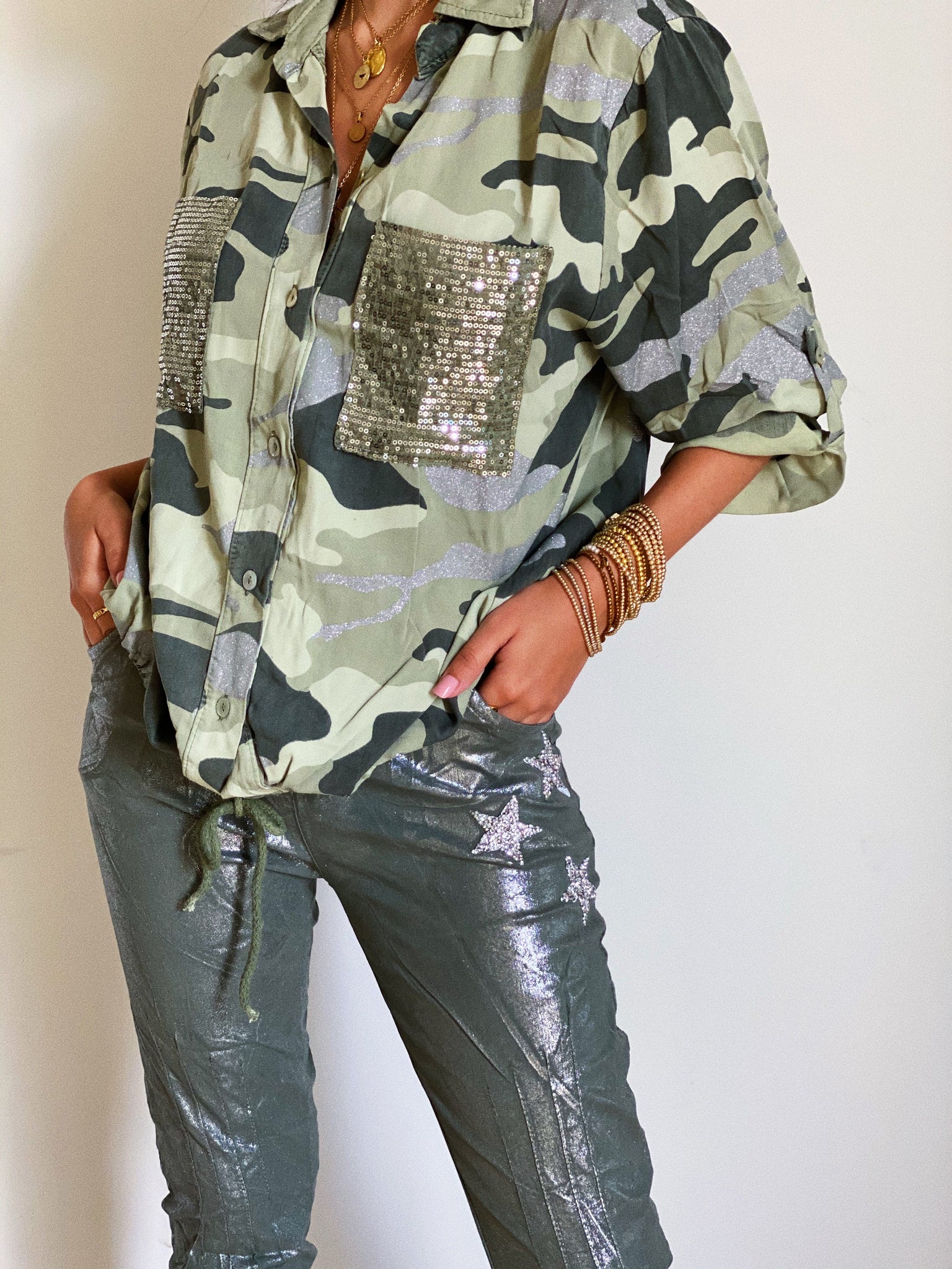 Camo Oversized Top