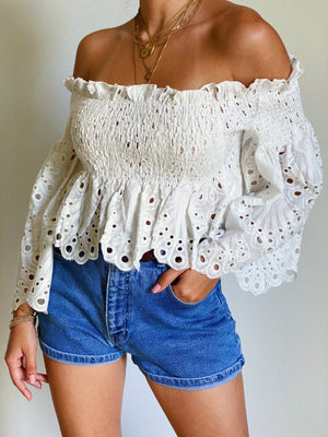 Daydreaming Eyelet Top