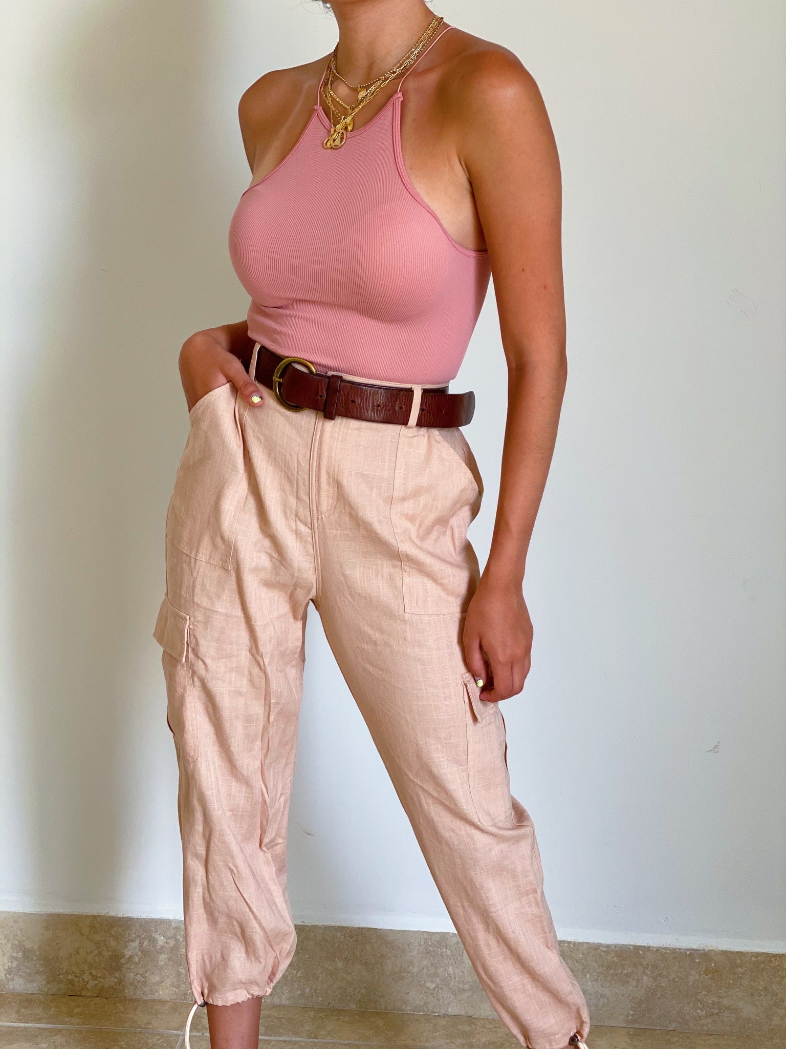 Blush Cargo Jogger