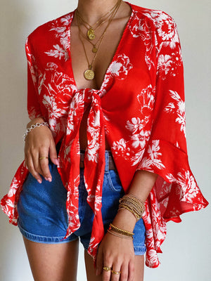 Tropical Paradise Top in Red