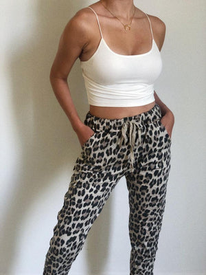 Animal Print Jogger in Nude