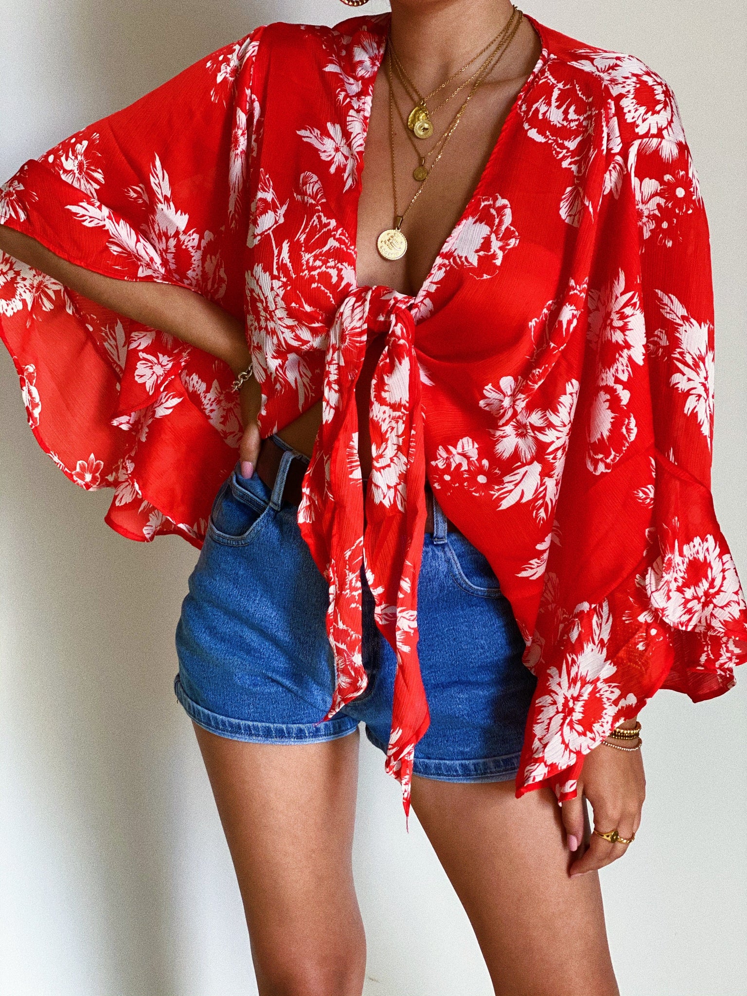 Tropical Paradise Top in Red