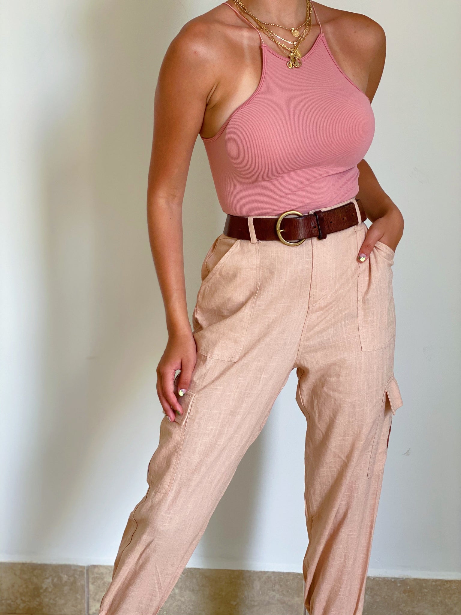 Blush Cargo Jogger