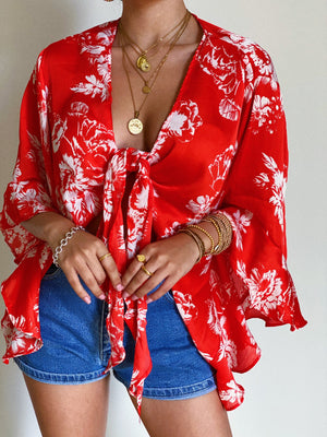 Tropical Paradise Top in Red