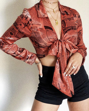 Read All About It Crop Top