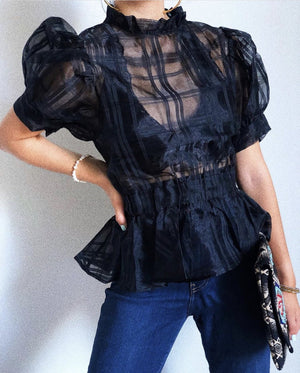 Organza Black Top