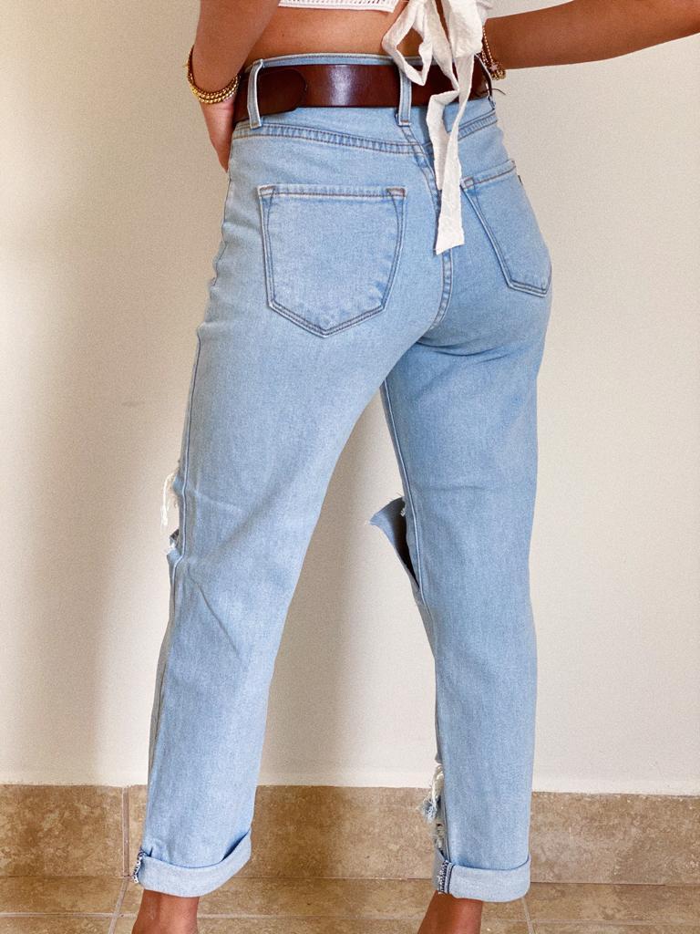 Cut-Out Mom Jeans