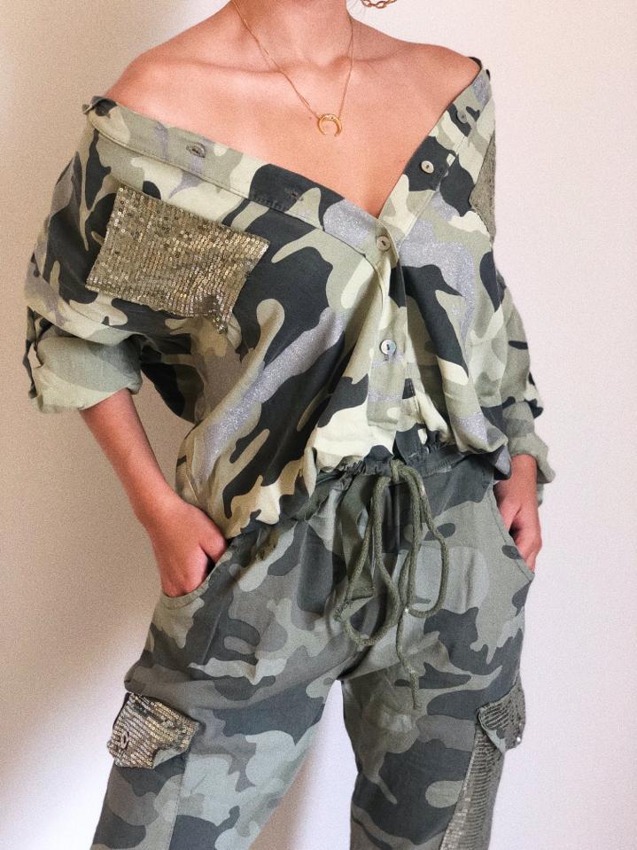 Camo Oversized Top