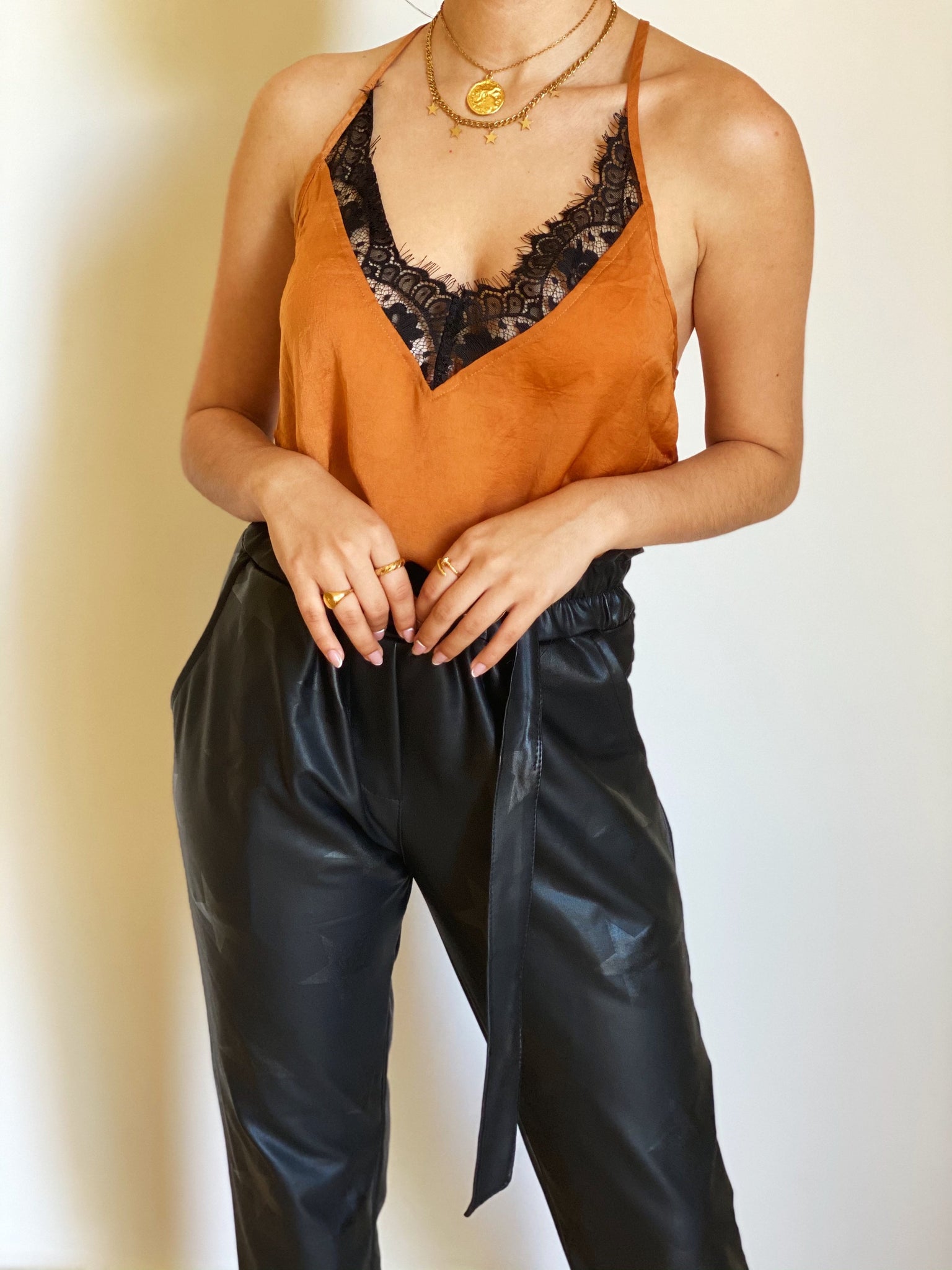 Pumpkin Spice Lace Top