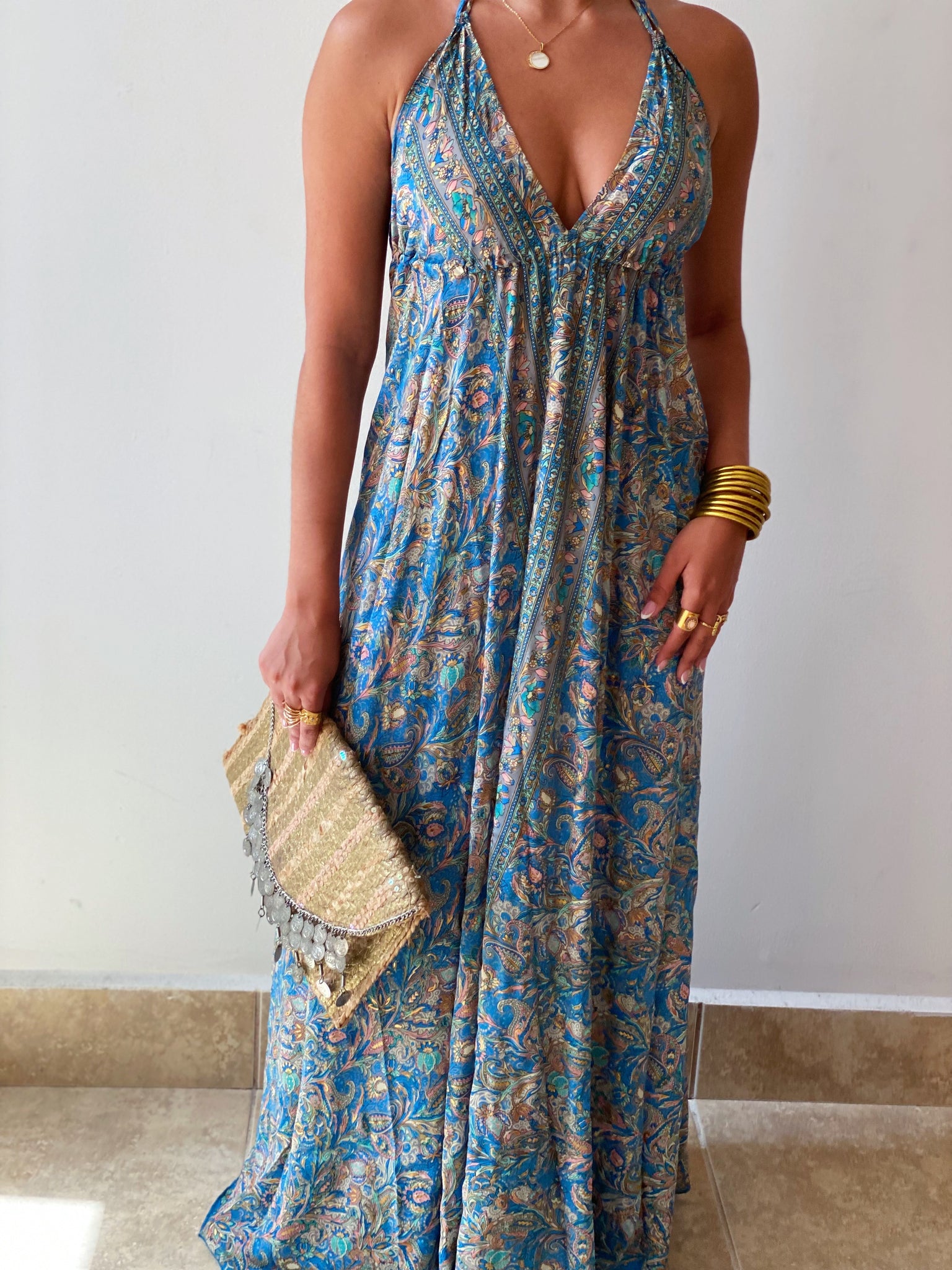 Blue Lotus Maxi Dress