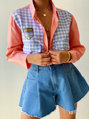 Gingham Patchwork Top