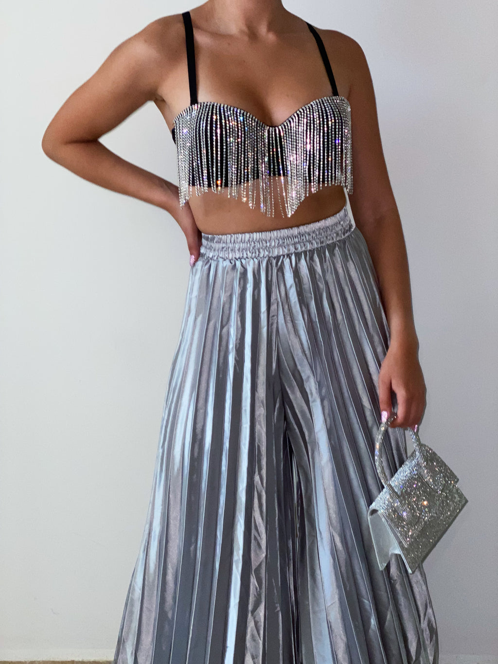 Silver Pleated Bottoms