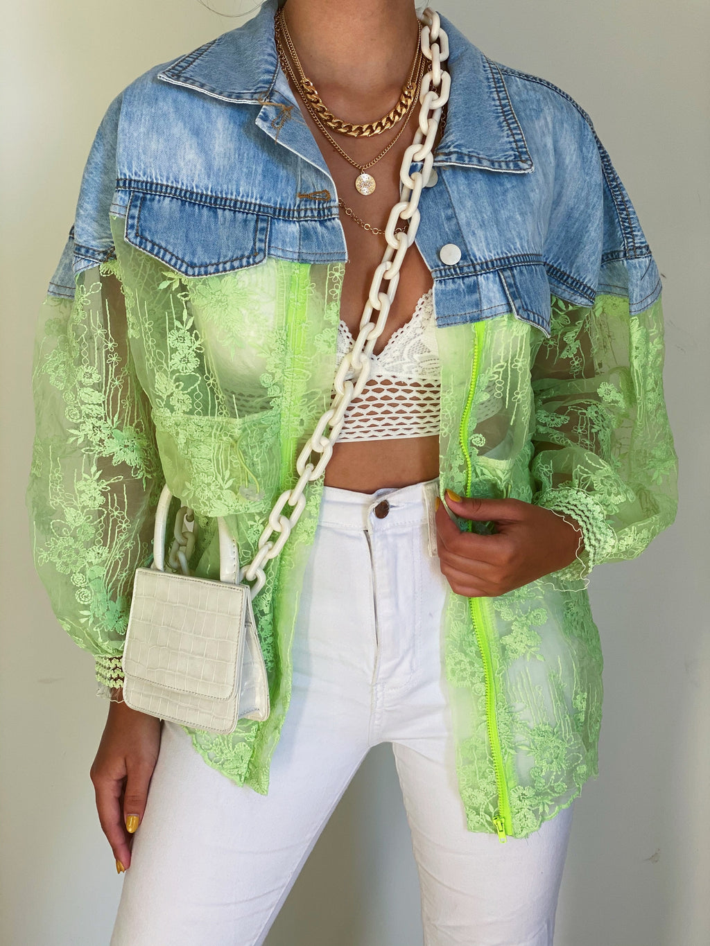 Lace Denim Jacket/Top