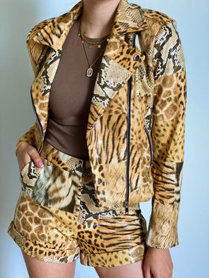 Wild Prints Suede Jacket