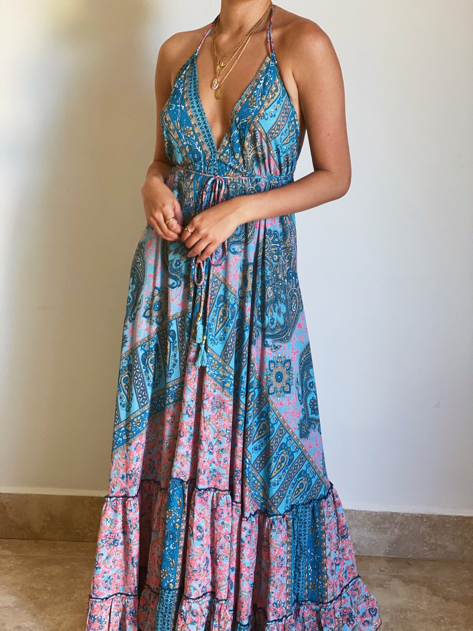 Boho Halter Maxi Dress