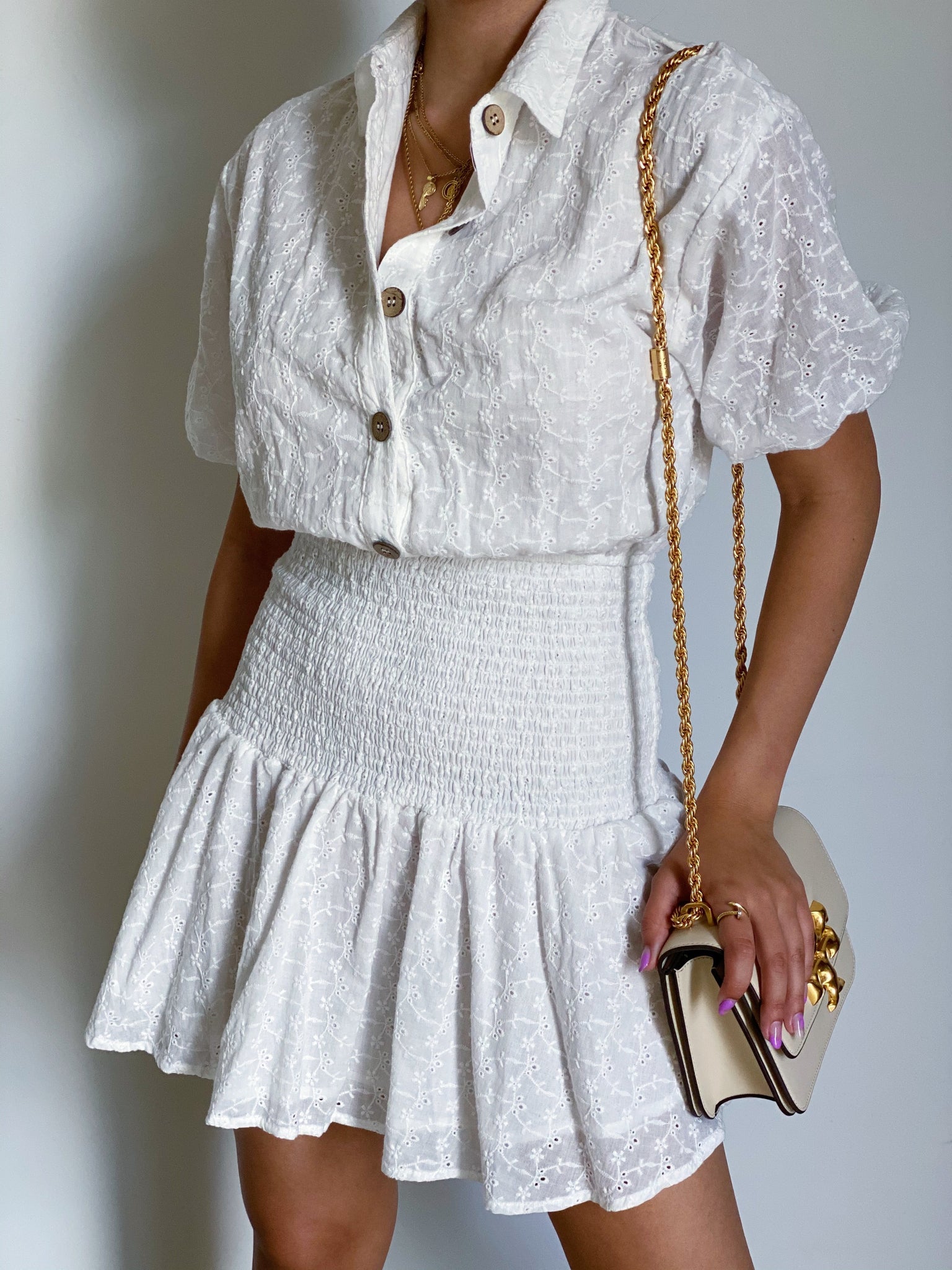 White Eyelet Spring Dress