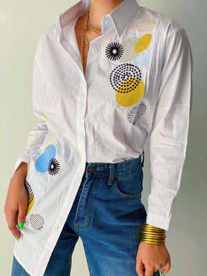 Embroidered Button Down Top