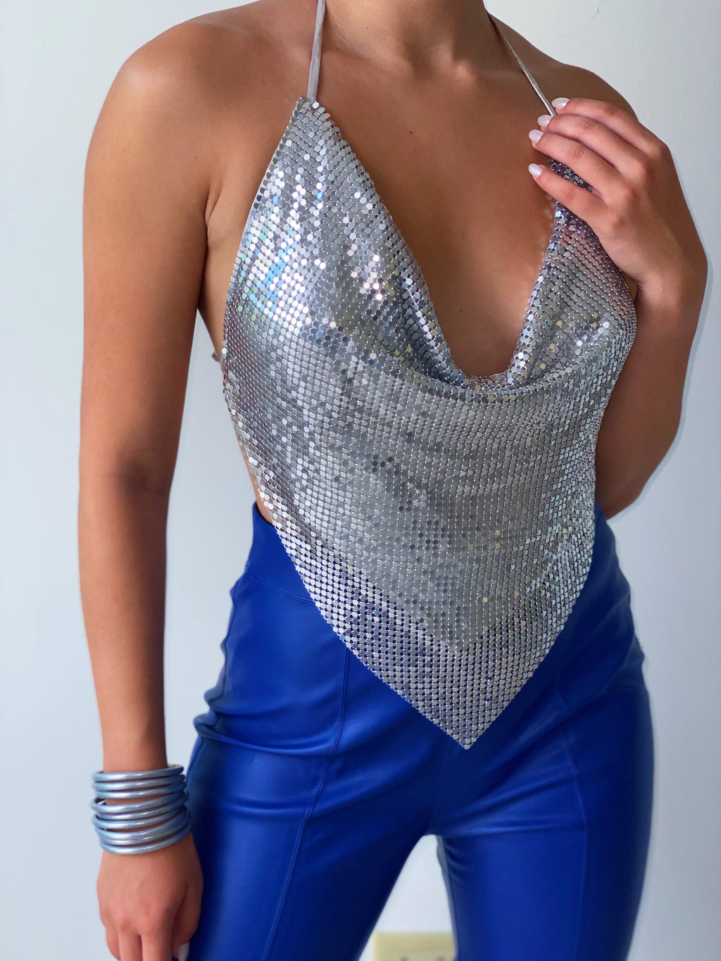 Disco Ball Top in Silver