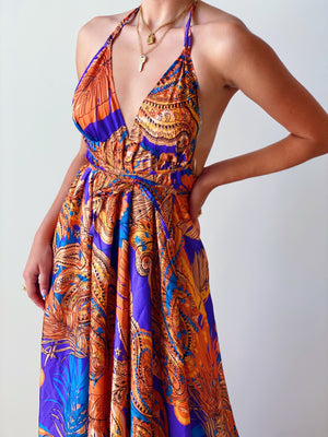 Tropical Gal Maxi Dress in Purple