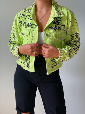 Rock of Ages Jean Jacket in Green