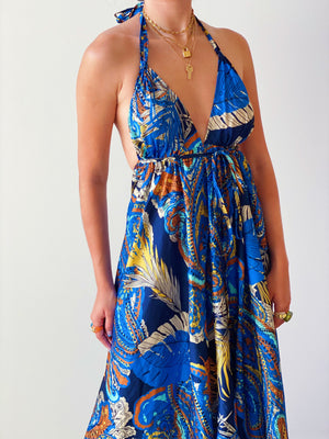 Tropical Gal Maxi Dress in Blus