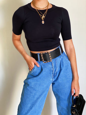 Basic Crop Top in Black