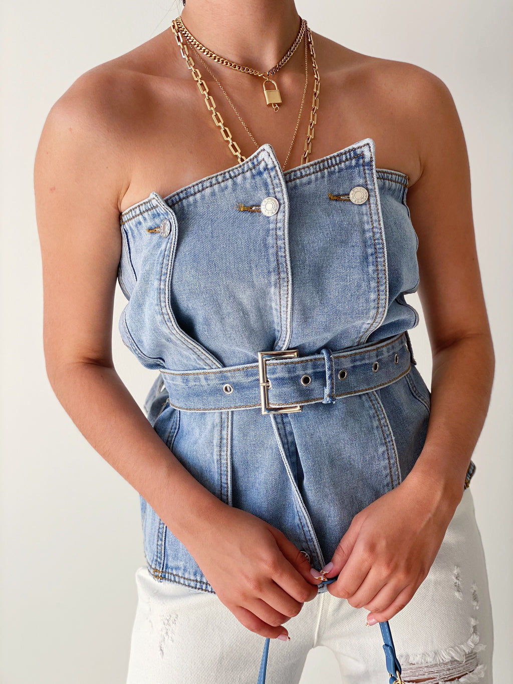 Yours Truly Denim Top