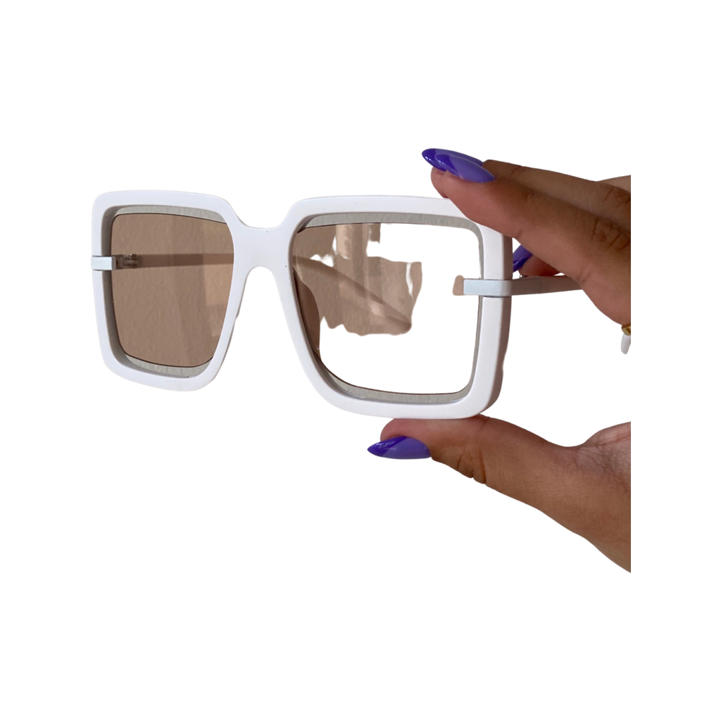 Square White Sunglasses