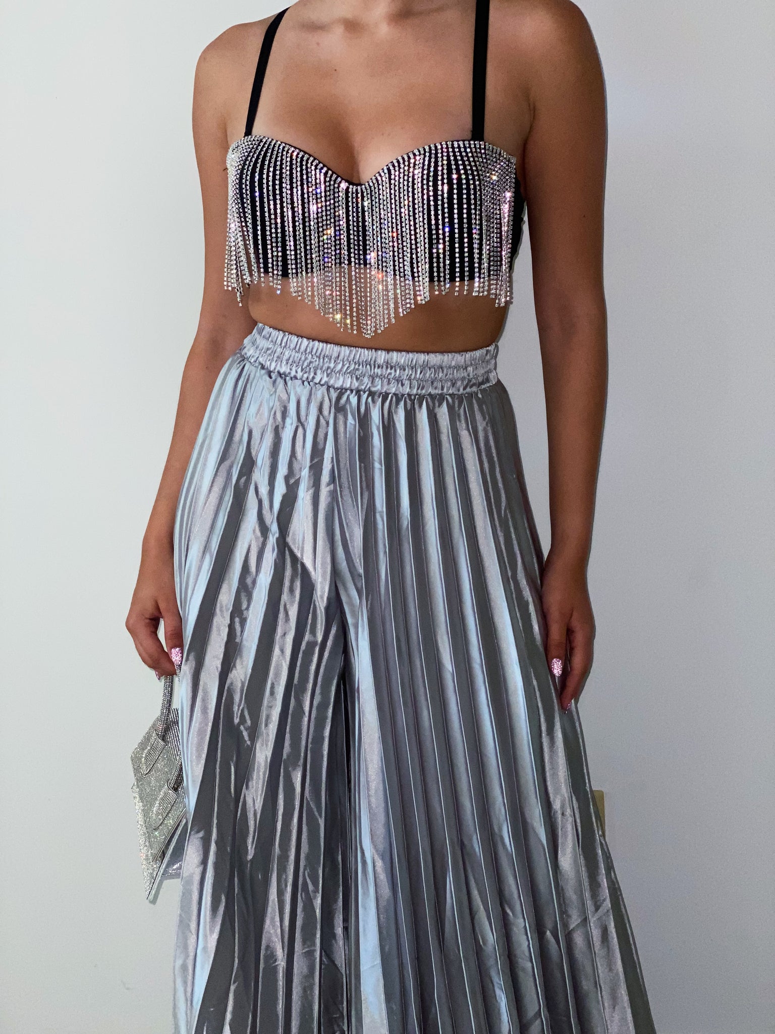 Silver Pleated Bottoms