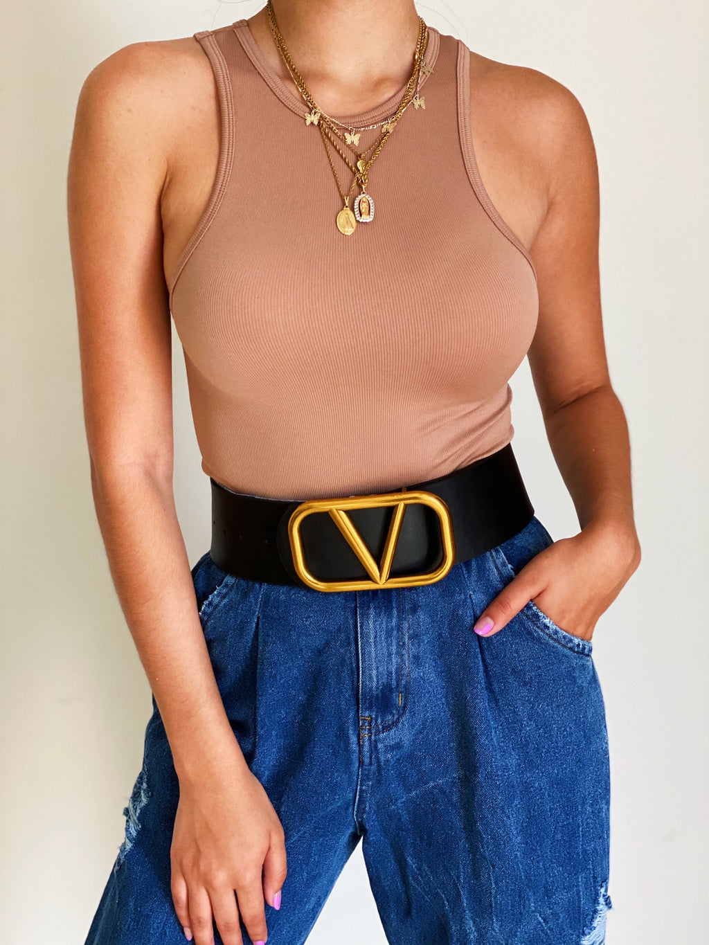 Basic Crop Top Camel