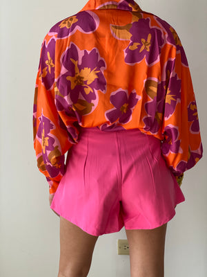 Pleated Shorts in Pink