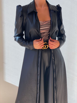 Concrete Jungle Coat Dress in Black