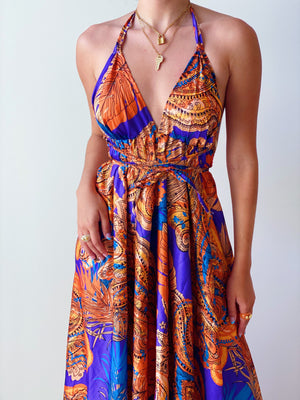 Tropical Gal Maxi Dress in Purple