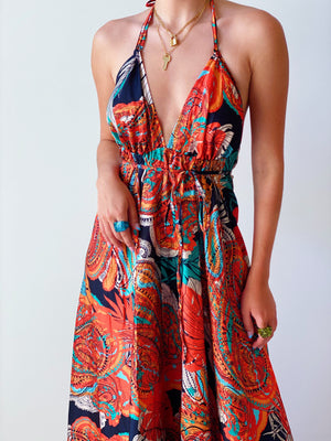 Tropical Gal Maxi Dress in Orange