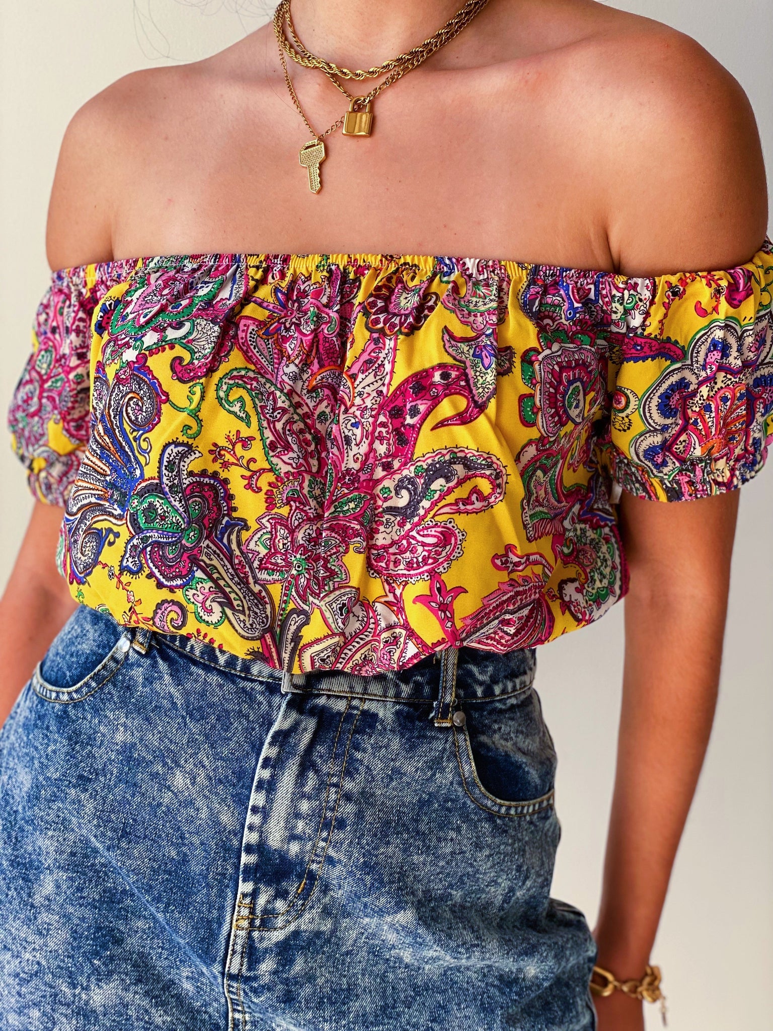 Cartagena Off Shoulder Crop Top