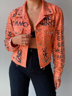 Rock of Ages Jean Jacket in Orange