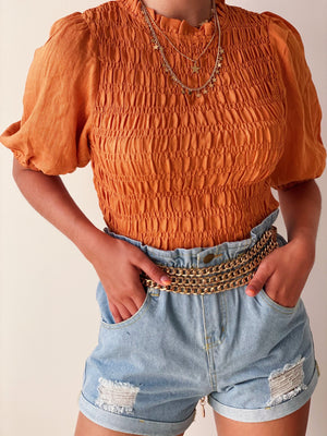 Marigold Top in Orange