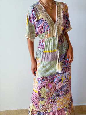 Patch Work Boho Maxi Dress