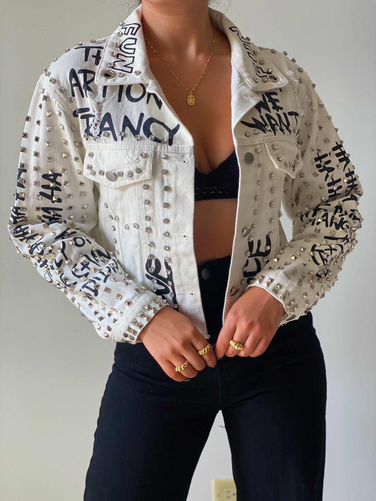 Rock of Ages Jean Jacket in White