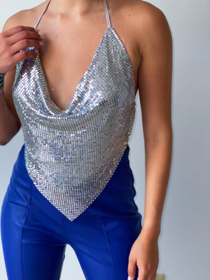 Disco Ball Top in Silver