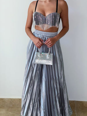 Silver Pleated Bottoms