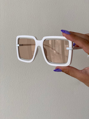 Square White Sunglasses