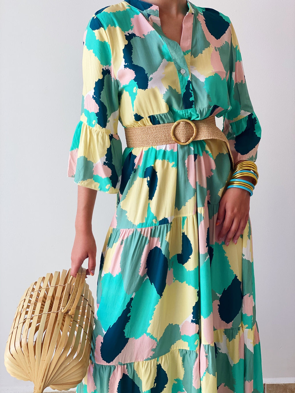 Green Mix Maxi Dress